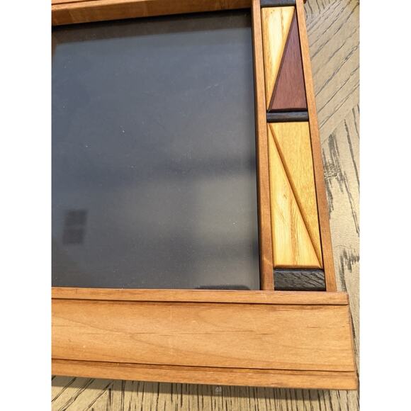 Vintage Carved Solid Wood Inlaid Frame 13x11” Indian Apsaalooke Tribe Handmade - Picture 3 of 5